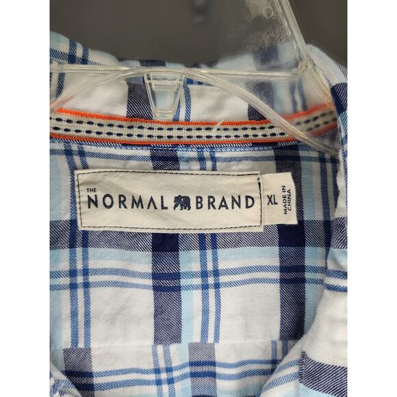 Normal Brand blue plaid long sleeve button down shirt - xl - Picture 2 of 4